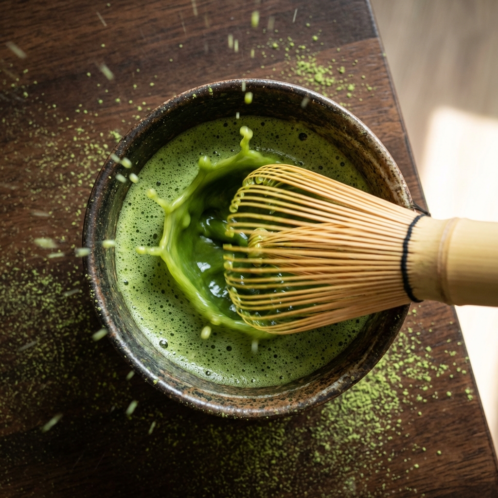 Whisking Matcha