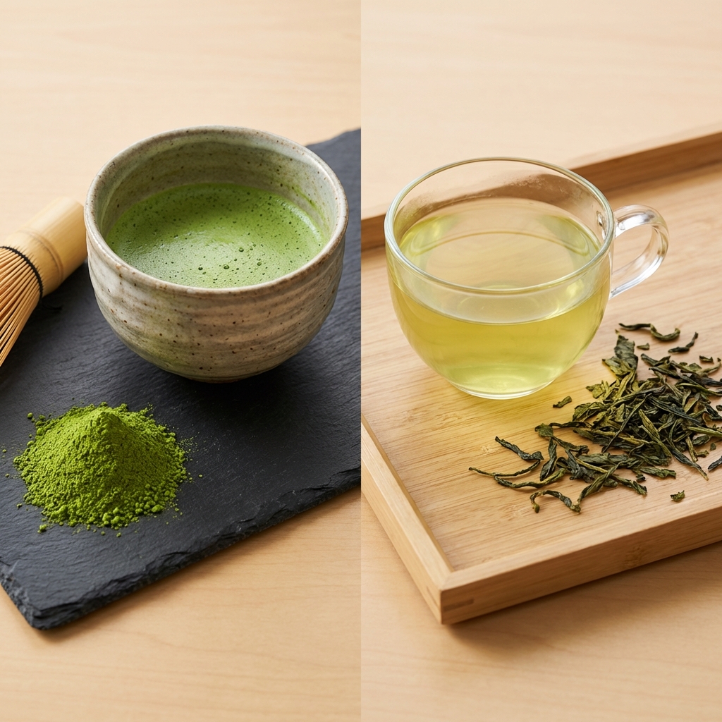 เปรียบเทียบมัทฉะกับชาเขียว (Sencha)