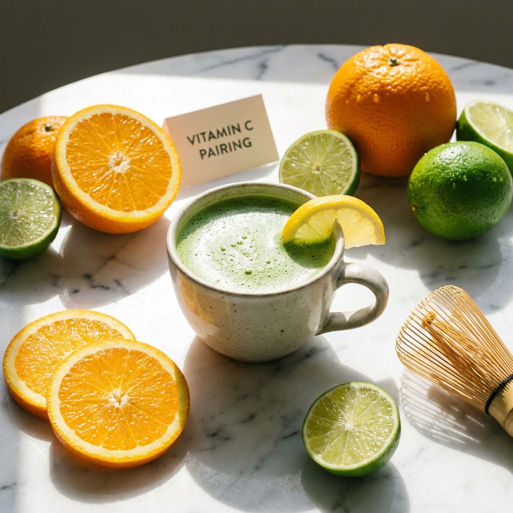 มัทฉะกับเลมอน วิตามินซีช่วยดูดซึมธาตุเหล็ก